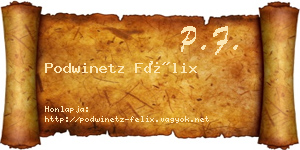 Podwinetz Félix névjegykártya